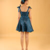 Short teal one piece dress for girls with 4-meter flair, perfect for party nights and freshers events.