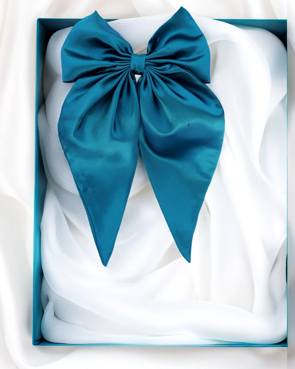 Ocean Satin Hair Bow