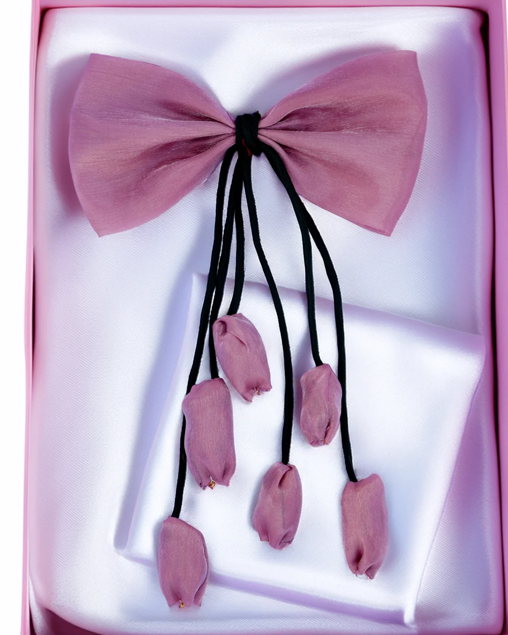 Dusty Rose Drop Bow