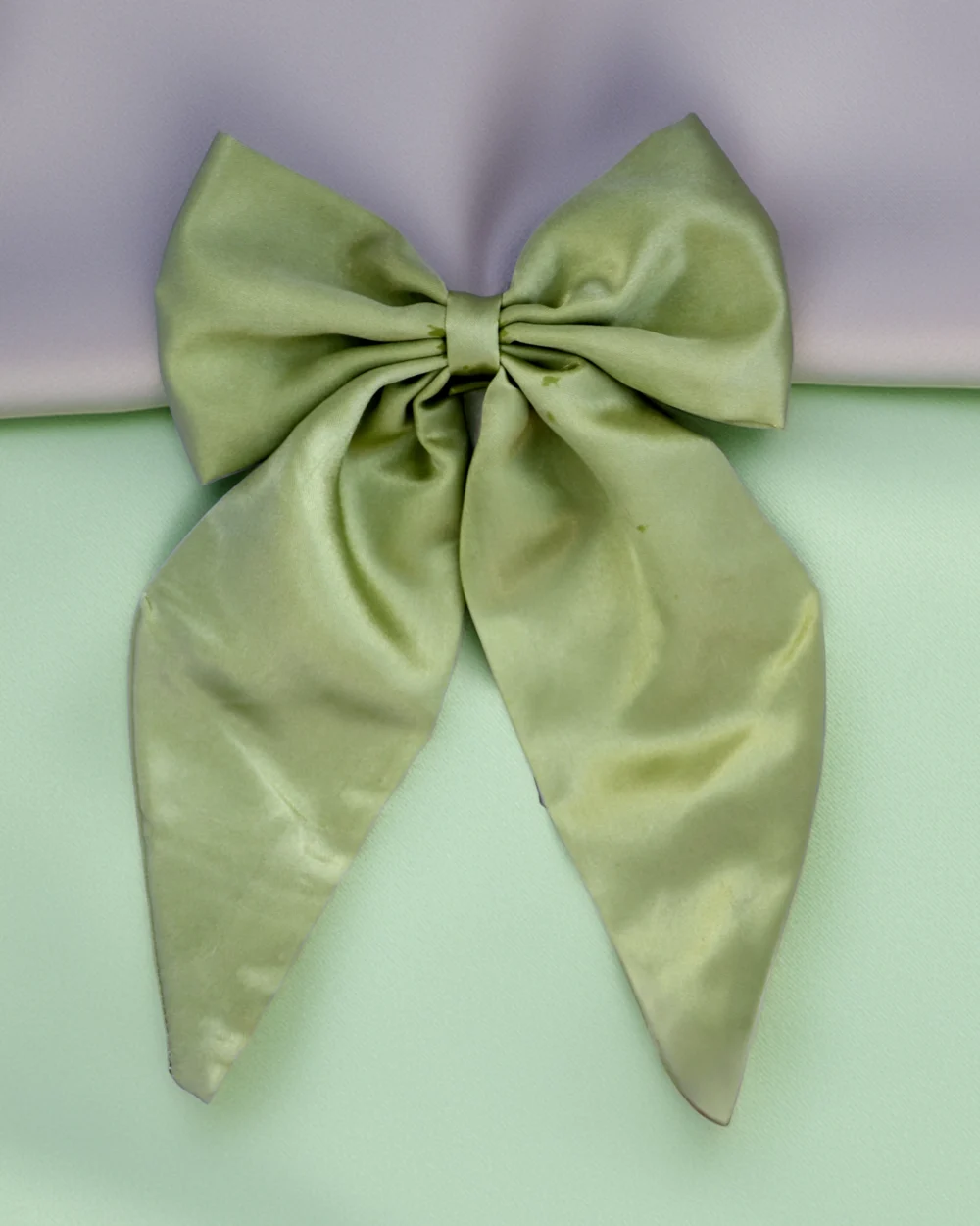 Olive Soft Satin Bow
