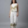 Women's white co-ord set with palm tree print – front view